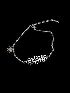Flower Anklet in Stainless Steel
